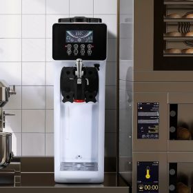 Commercial Ice Cream Machine, 10.6 QT/H Yield, 1000W Single Flavor Countertop (Option: White)