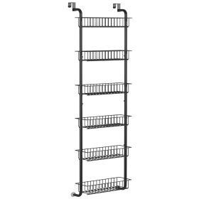 6 Tier Over Door Pantry Organizer (Option: MetalDoorShelfBlack)