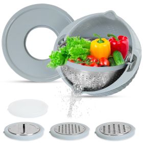 Multifunctional Mixing Bowl with Graters (Option: ColanderBlue)
