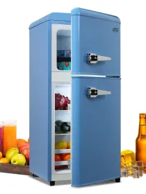 3.5Cu.Ft Compact Refrigerator With Freezer (Option: Blue)