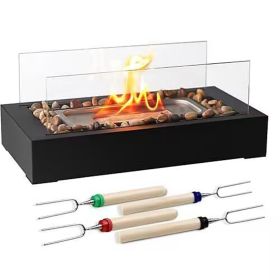 Tabletop Fire Pit With Roasting Sticks (Option: TabletopFirePitBlack)