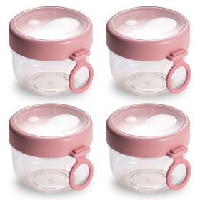 4Pcs Overnight Oats Containers (Option: 4PcsOatsJarsPink)
