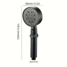 RV Handheld Shower Head Holder, Punch Free Adjustable Shower Wand Holder (Option: Black)