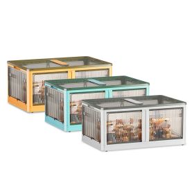 3Pcs Foldable Storage Bins with Lid (Option: 3PcsBinsLGreen)