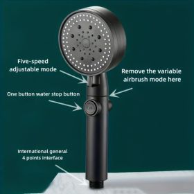 RV Handheld Shower Head Holder, Punch Free Adjustable Shower Wand Holder (Option: Black1)
