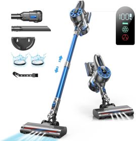 450W 36kPa Powerful Cordless Handheld Vacuum With LED Display, 40-Minute Battery Life, Rechargeable, Suitable For Home Use And Cleaning Pet Hair, Suit (Option: Blue)