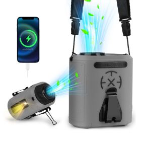 5 In 1 Portable Waist Clip Fan Battery Operated (Option: Grey)