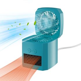 Dual-function Cooling And Heating Fan (Option: Blue)