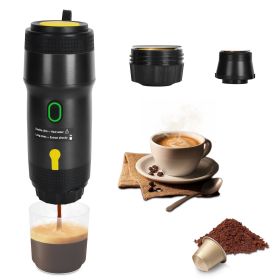 Portable Electric Espresso Machine Cordless Coffee Maker Self Heating Car Espresso Maker (Option: Black)