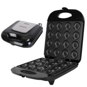 Mini Donut Maker Machine For Kids Snack Breakfast Desserts With 16 Doughnuts Holes (Option: Black)