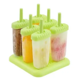 6Pcs Popsicle Molds Reusable Ice Cream DIY Ice Pop Maker (Option: Green)