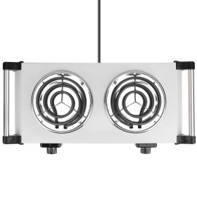 Electric Dual Burner Portable Hot Plate (Option: BurnerSilverDouble)