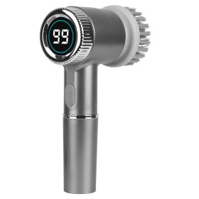 Electric Spin Scrubber Cordless 5 Heads (Option: SpinScrubberGrey)