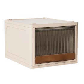Stackable Storage Bin Plastic Drawer with Lid (Option: StorageBinLWhite)