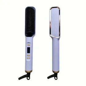 Professional Ionic Hair Straightening Brush (Option: DeepPurple)