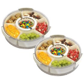 2Pcs Divided Serving Tray (Option: 2PcsDividServingTrayL)