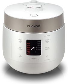 CUCKOO CRP-ST0609F | 6-Cup/1.5-Quart (Uncooked) Twin Pressure Rice Cooker & Warmer | 12 Menu Options: High/Non-Pressure Steam (Color: White 6 Cup)