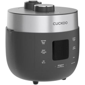 CUCKOO CRP-ST0609F | 6-Cup/1.5-Quart (Uncooked) Twin Pressure Rice Cooker & Warmer | 12 Menu Options: High/Non-Pressure Steam (Color: Gray 10 Cup)