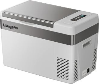 BougeRV 12 Volt Refrigerator 12V Car Fridge 23 Quart Portable Freezer Compressor Cooler 12/24V DC 110~240 Volt AC (Color: Grey)
