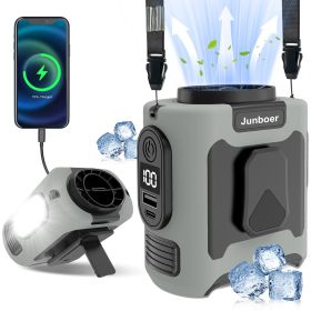 16, 000 Rpm 10000mAh Portable Waist Fan, Clamp On Wearable Belt Personal Fan (Option: Gray)