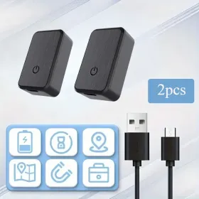 Portable Magnetic GPS Vehicle Locator - Instant Hidden Car Locator With Rechargeable Battery (Option: Black2pcs)