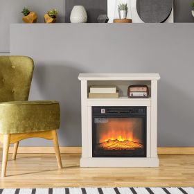 27" Freestanding Electric Fireplace with Mantel (Option: White-800x550x260 mm)